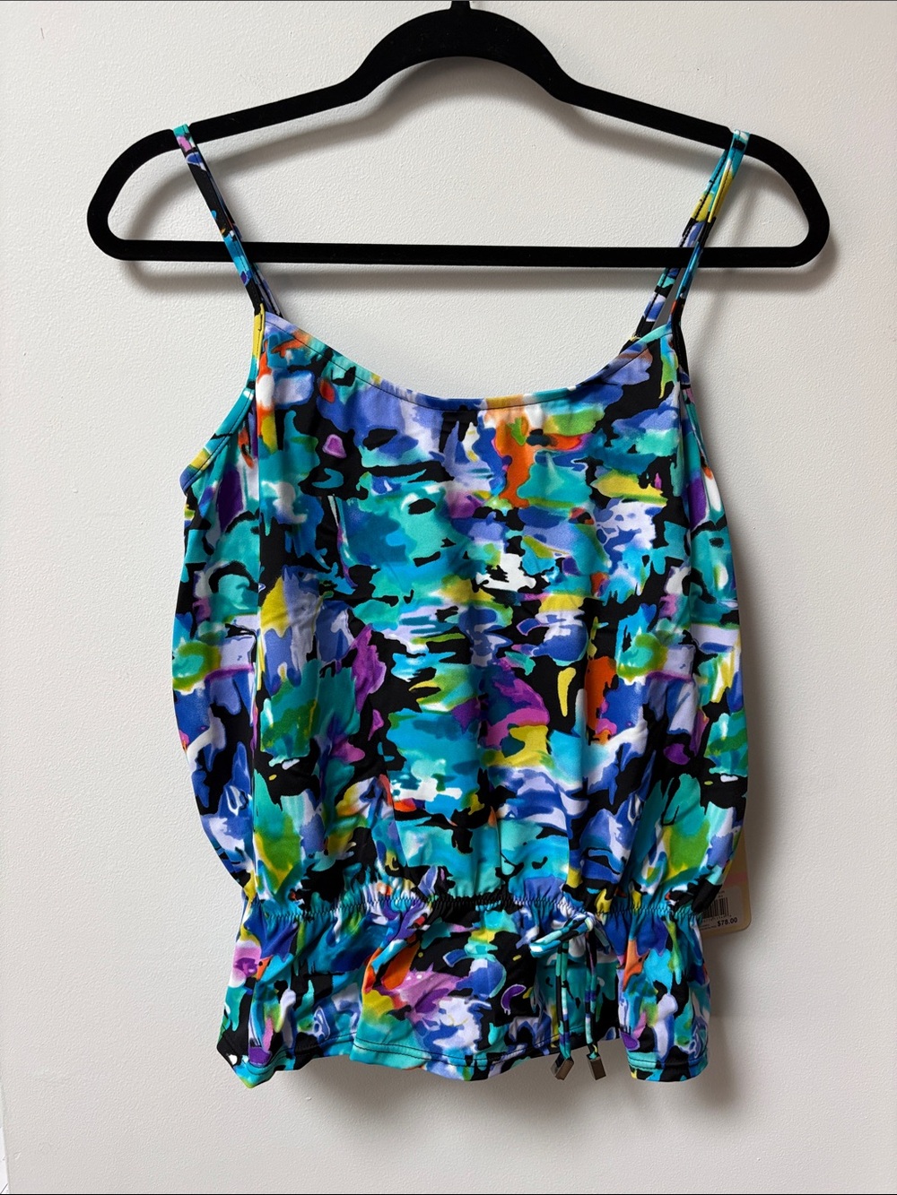 Caribbean Joe MONET Blouson with Floating Underwire Tankini Top,Size 10,NWT